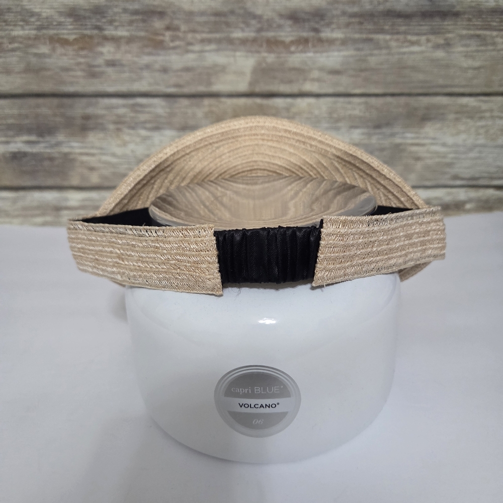 Eugenia Kim VICKY Straw Woven Weave Mesh Sun Visor Hat Accessory Natural - Picture 5 of 9